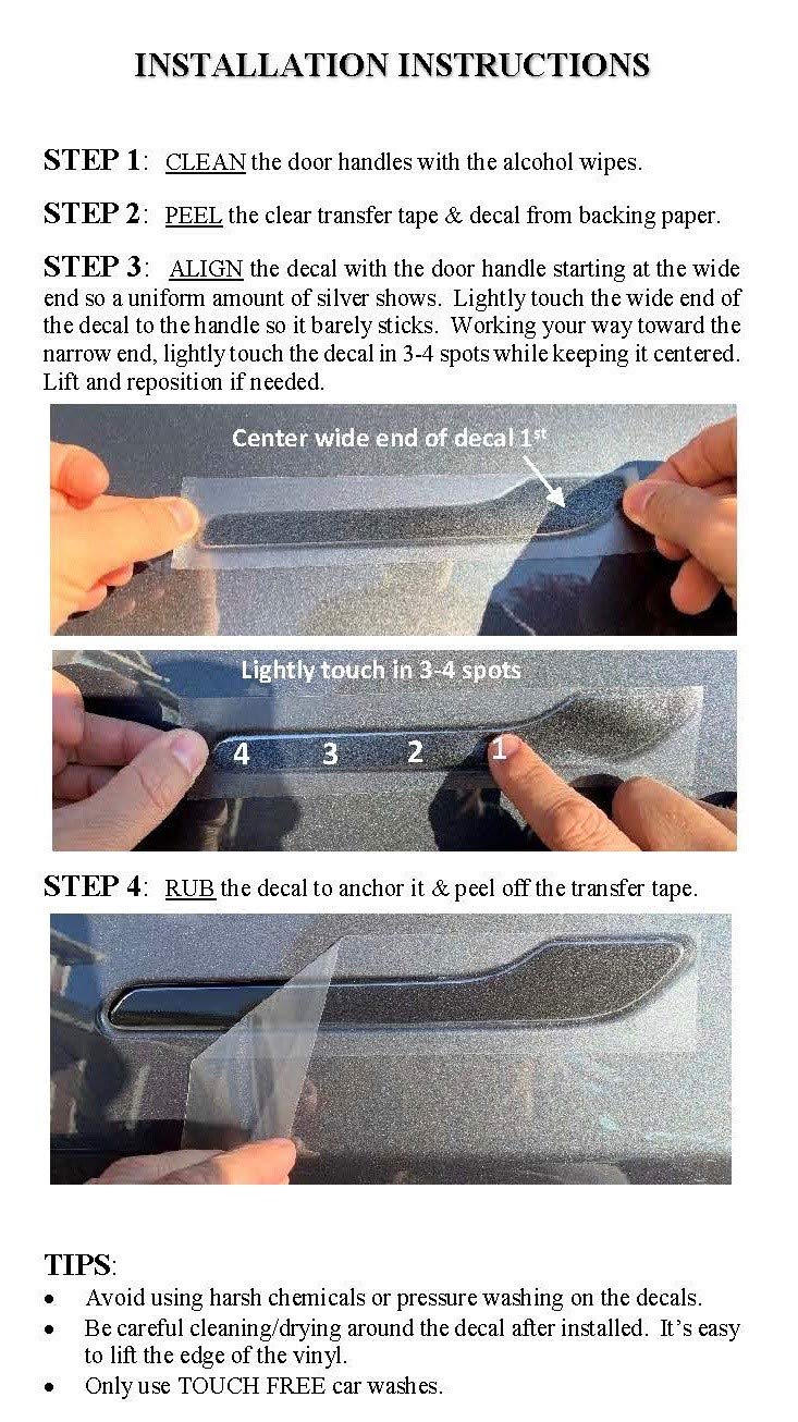 Custom Cut Graphics Door Handle Wrap for Tesla Model 3/Y (Carbon Fiber Black) - Image 3